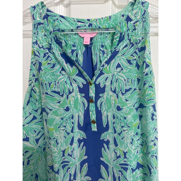 Lilly Pulitzer Bailey Koala of the Wild 100% Silk Tank Top Size Large - Picture 3 of 9